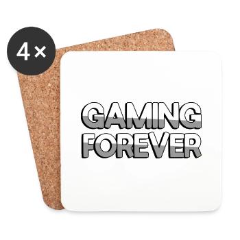 GAMING FOREVER - Gaming - Untersetzer (4er-Set) - Weiß - Vorne