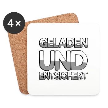 GELADEN UND ENTSICHERT - E-Bike - Untersetzer (4er-Set) - Weiß - Vorne