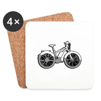 E-bike - Coasters (set of 4) - white - Front
