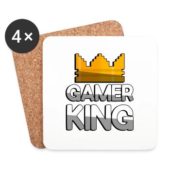 GAMER KING + King Crown - Jeux - Dessous de verre (lot de 4) - blanc - Devant