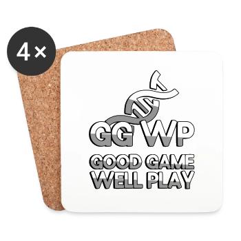 GG WP BON JEU BIEN JOUER + ADN - Jeux - Dessous de verre (lot de 4) - blanc - Devant