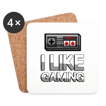I LIKE GAMING + NES Controller - Gaming - Coasters (set of 4) - white - Front