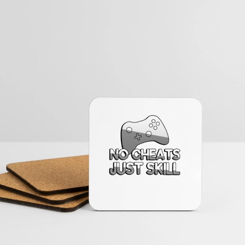 INGEN SNYDEKODER BARE DYGTIGHED + Controller - Gaming Glasbrikker (sæt med 4 stk.)