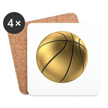 Goldene Basketball-Design auf Sportbekleidung - Untersetzer (4er-Set) - Weiß - Vorne