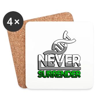 NEVER SURRENDER (Grün) + DNA - Gaming - Untersetzer (4er-Set) - Weiß - Vorne