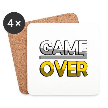 GAME OVER (Gelb) - Gaming - Untersetzer (4er-Set) - Weiß - Vorne