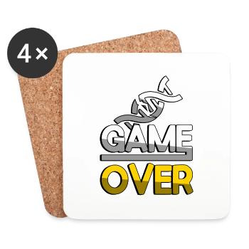 GAME OVER (Jaune) + ADN - Jeux - Dessous de verre (lot de 4) - blanc - Devant
