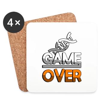 GAME OVER (Orange) + ADN - Jeux - Dessous de verre (lot de 4) - blanc - Devant