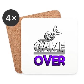 GAME OVER (Violet) + ADN - Jeux - Dessous de verre (lot de 4) - blanc - Devant