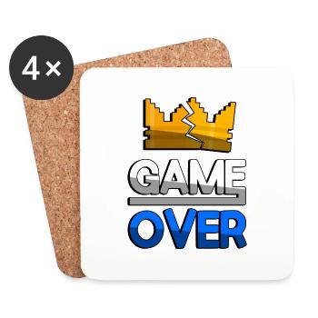 GAME OVER (Bleu) + King Crown - Jeux - Dessous de verre (lot de 4) - blanc - Devant