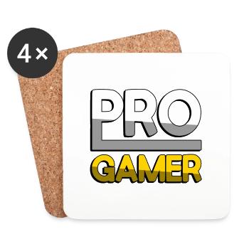 PRO GAMER (Yellow) - Gaming - Coasters (set of 4) - white - Front