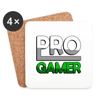 PRO GAMER (Green) - Gaming - Coasters (set of 4) - white - Front