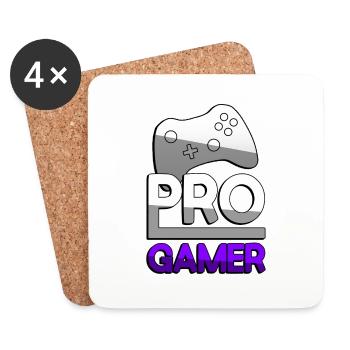 PRO GAMER (Violet) + Contrôleur - Jeux - Dessous de verre (lot de 4) - blanc - Devant