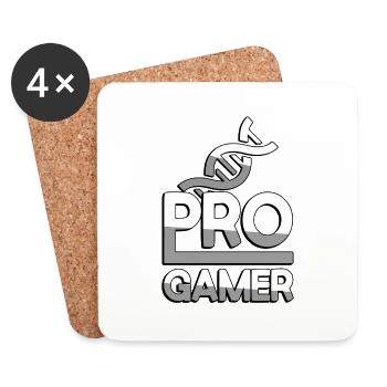 PRO GAMER (White) + DNA - Gaming - Coasters (set of 4) - white - Front