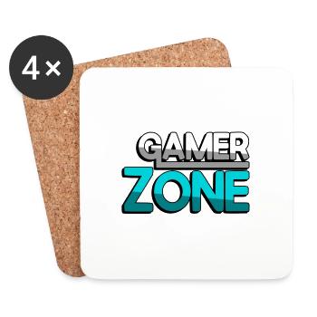 GAMER ZONE (Turquoise) - Gaming - Coasters (set of 4) - white - Front