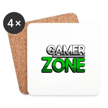 GAMER ZONE (Green) - Gaming - Coasters (set of 4) - white - Front