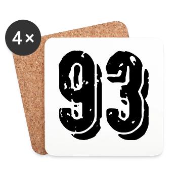 93 number jersey - Coasters (set of 4) - white - Front