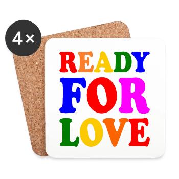 Ready for love - Coasters (set of 4) - white - Front