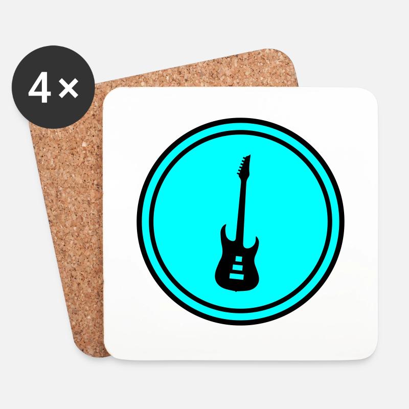 Gitarre Symbol - Untersetzer (4er-Set) - Weiß