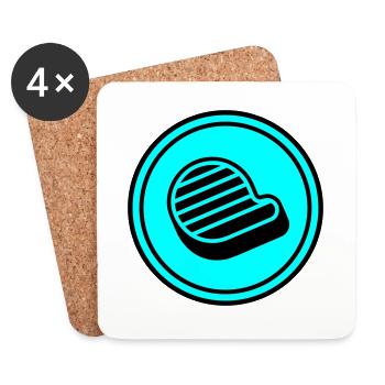 Fleisch steak symbol - Untersetzer (4er-Set) - Weiß - Vorne