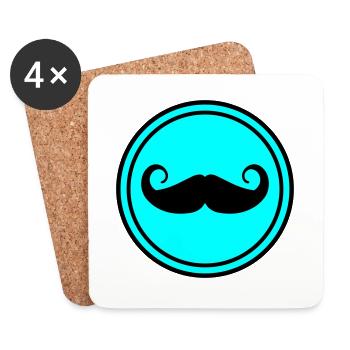 Mustache symbol - Coasters (set of 4) - white - Front