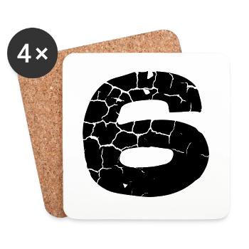 Maillot numéro 6 - Dessous de verre (lot de 4) - blanc - Devant
