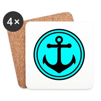 Anker Icon - Untersetzer (4er-Set) - Weiß - Vorne