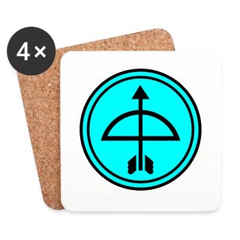 Bow and arrow - Coasters (set of 4) - white - Front