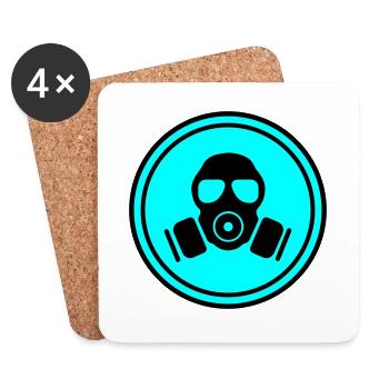 Gasmaske Symbol - Untersetzer (4er-Set) - Weiß - Vorne