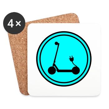 E-roller Icon - Untersetzer (4er-Set) - Weiß - Vorne