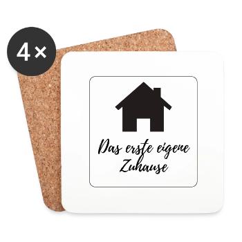 Das erste eigene Zuhause - Untersetzer (4er-Set) - Weiß - Vorne