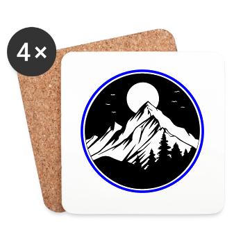 Montagnes Nature Montagnes Silhouette - Dessous de verre (lot de 4) - blanc - Devant