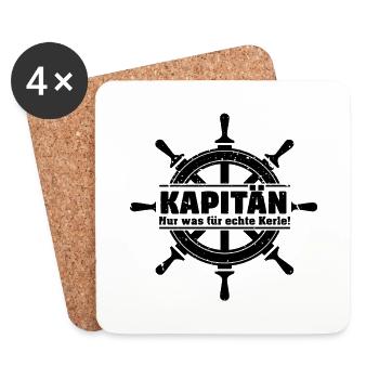 Kapitän Bootsschein Boot Schiff Segeln Geschenk - Untersetzer (4er-Set) - Weiß - Vorne