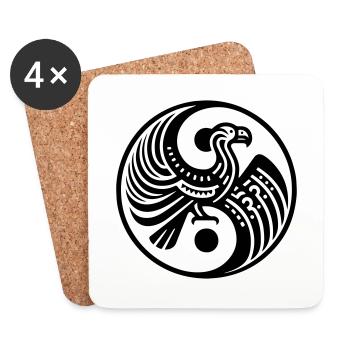 Tao Andean Condor - Ying Yang - Coasters (set of 4) - white - Front