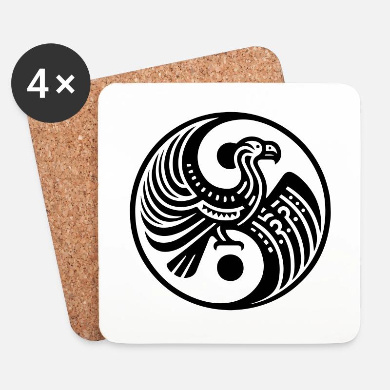 Tao Andenkondor - Ying Yang - Untersetzer (4er-Set) - Weiß