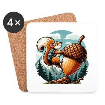Adventure Squirrel - Coasters (set of 4) - white - Front