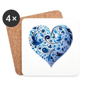 Kunst Herz Liebe Liebesbeweis Gefühle - Untersetzer (4er-Set) - Weiß - Vorne