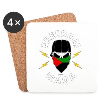 Freedom for Mada - Martinique - madinina - Coasters (set of 4) - white - Front