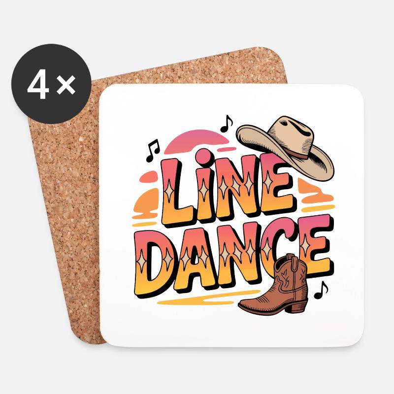 Line Dance mein Hobby - meine Passion - Untersetzer (4er-Set) - Weiß