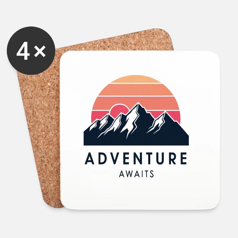 Adventure awaits - Untersetzer (4er-Set) - Weiß