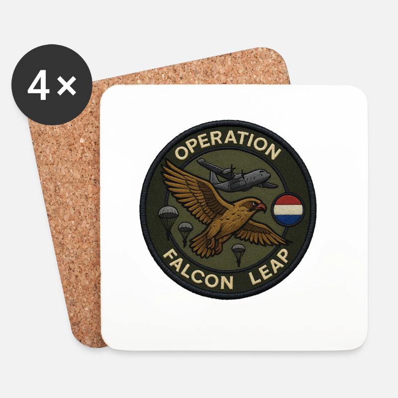 Falcon Leap Operation Patch - Untersetzer (4er-Set) - Weiß