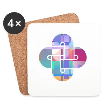 Mosaic Cloud Cross - Coasters (set of 4) - white - Front