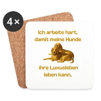 Luxusleben Hundehalter - Untersetzer (4er-Set) - Weiß - Vorne