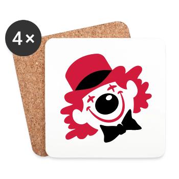 A Clown Face - Coasters (set of 4) - white - Front