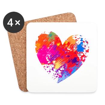 INNERES SPRITZTE FARBEN - Untersetzer (4er-Set) - Weiß - Vorne