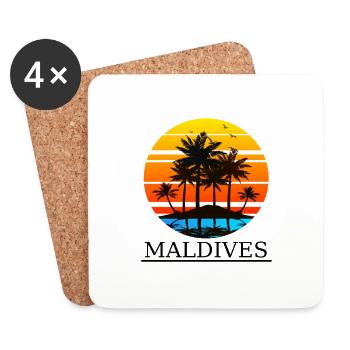 Maldives Maldives Palms Holiday Summer Sea Water - Coasters (set of 4) - white - Front