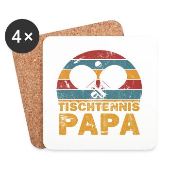 Tischtennis Papa Tischtennisspieler Vater Spruch - Untersetzer (4er-Set) - Weiß - Vorne