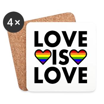 Love is love - Coasters (set of 4) - white - Front