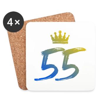 55 Zahl Krone - Untersetzer (4er-Set) - Weiß - Vorne