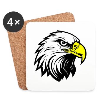 Eagle Head - Coasters (set of 4) - white - Front